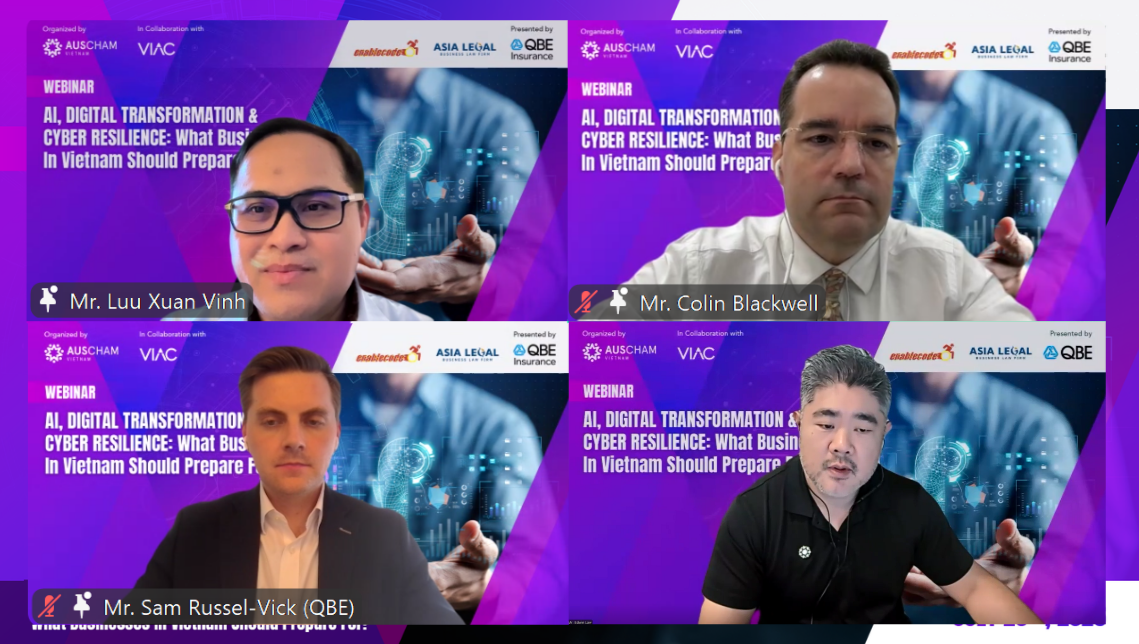 VIAC and AusCham co-organized Webinar 03 on AI, Digital Transformation and Cyber Resilience: What Businesses in Vietnam Should Prepare For?